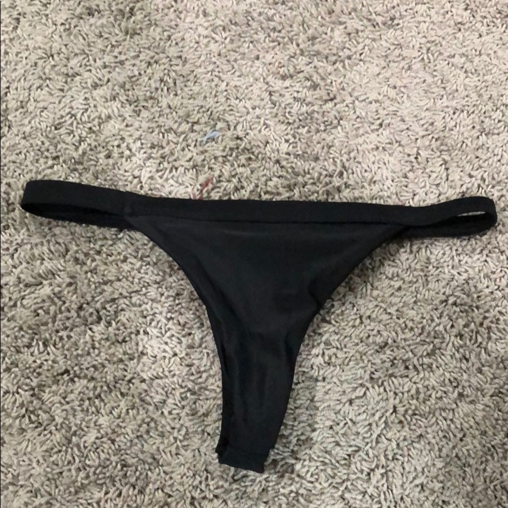 Black thong bikini bottoms